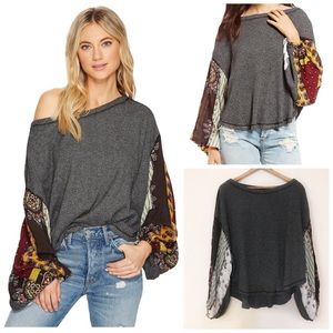 Free People Blossom Balloon Sleeve Thermal Top